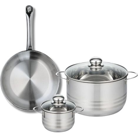 Ensemble de 1 Poêle de cuisson 24 cm et 2 faitouts 12 et 20 cm Elo Profi Brillant (1/5)