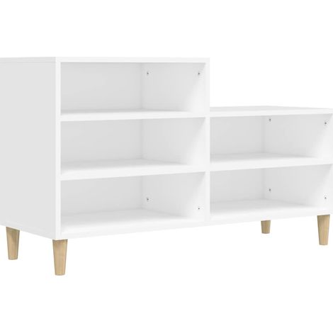 Armoire à Chaussures, Meuble Étagère de Rangement, Blanc 102x36x60 cm Bois d'ingénierie OIB7498E (1/5)