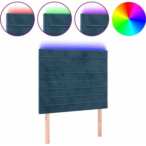 Maison Exclusive - Cabecero con luces LED terciopelo azul oscuro (1/5)