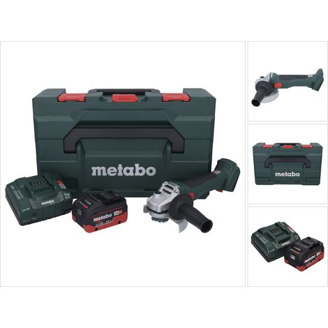 Metabo W 18 L BL 9-125 Smerigliatrice angolare a batteria 18 V 125 mm senza spazzole + 1x batteria 8,0 Ah + caricatore + metaBOX