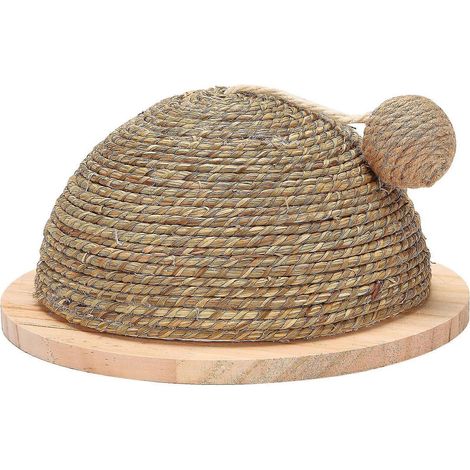 Jouet Plaque de fond en bois Paille Semi-circulaire Broyage Griffe Cadre d’escalade (1/5)