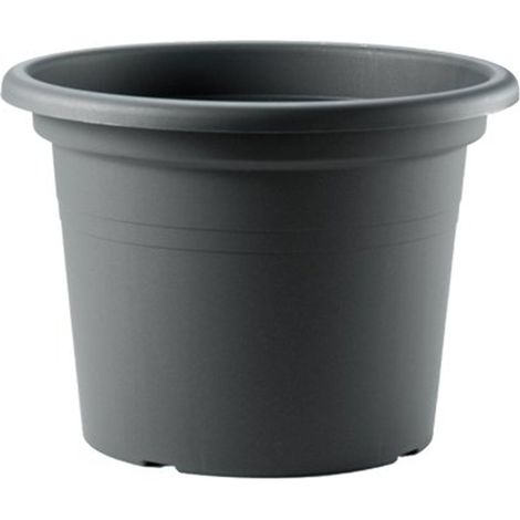 Runde Kunststoffvase "Cilindro Basic" für Garten, Pflanzen und Blumen -35 cm / Anthrazit
