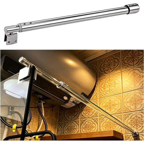 Barre de support murale pour paroi douche en verre, extensible (1/5)