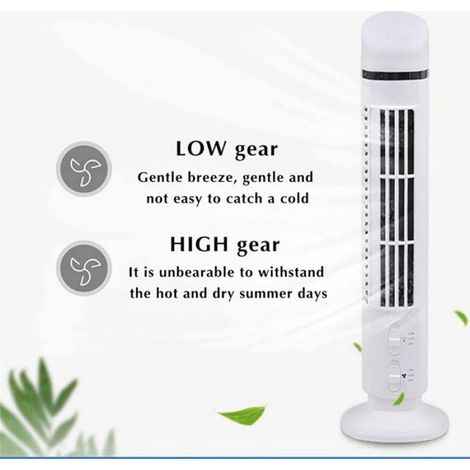 Ventilateur Tour - Sans Lame - USB - 2 Vitesses - Blanc - 2 Pièces (1/4)