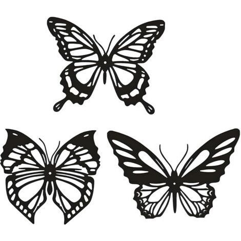 Set of 3 Black Butterfly Metal Wall Decor, Creative Wall Hanging Decor for Home, Bathroom, Garden, Yard, Fence (1/5)