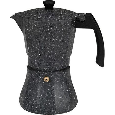 Caffettiera Italiana EDM Nero Alluminio 9 Tazze Induzione (1/2)