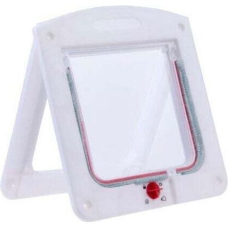 1 Chatière 4 voies verrouillable, plastique ABS, pour chat et chien moins de 7kg, porte fenêtre mur (1/3)