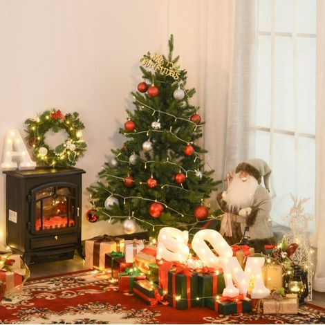 Albero di Natale artificiale 120 cm verde con 657 rami e base in metallo (1/5)
