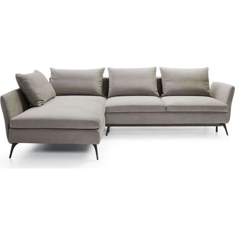 Ecksofa DEMISBAL mit Schlaffunktion, Bettkasten, Hellgrau, rechtsseitig (1/5)