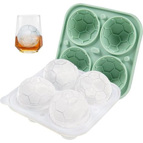 Football Ice Cube Mold, with Clear Funnel-Shaped Lid, for Cooling Whiskey Cocktails Drinks (1/5)