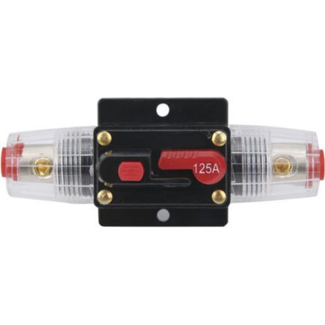 12-24V 125A Stéréo Audio Disjoncteur Self Recovery Fusible Inline Holder pour Voiture Bateau