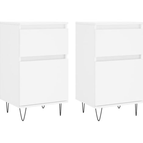 Credenza buffet cassettiera mobile contenitore organizer cucina soggiorno soggiorni set da 2 40 x 35 x 70 cm legno composito bianco 020036660