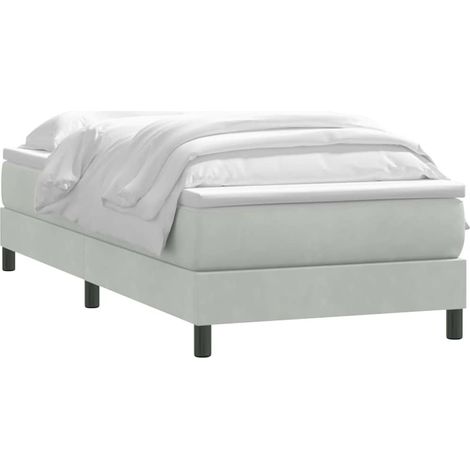 Giroletto a Molle con Materasso Grigio Chiaro 80x210 cm Velluto vidaXL (1/5)
