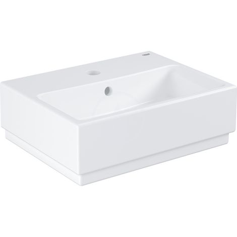 Cube Lavamanos de cerámica, 455x350 mm, PureGuard, blanco alpino (3948300H)