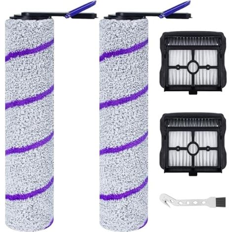 Rouleau de brosse de rechange et Filtre HEPA pour Rowenta X-Clean 10 / NARWAL S20 Pro Aspirateur Laveur, 2 rouleaux de brosse + 2 filtres HEPA + 1 brosse de nettoyage (1/5)