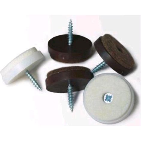 SCIVOLI IN FELTRO Con VITE 24 mm MARRONE MAURER Blister da 8 pz