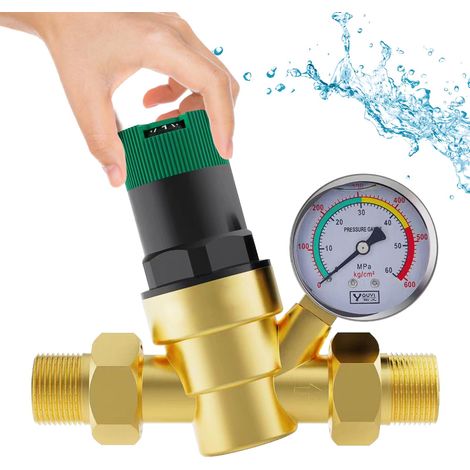 Reducteur de Pression eau 1/2 Reducteur de Pression de Pression, Réducteur de Pression d'eau pour Réguler La Pression de l'eau Dans Les Maisons, Les Bâtiments, Les Usines (1/4)