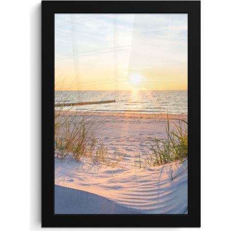 Framed Poster Beach - Sun - Dune - Grass - Sand - Horizon 20x30 cm (1/5)