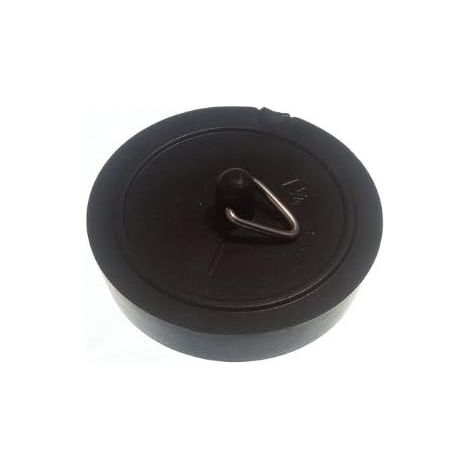 Lot de 10 bouchons de lavabo en plastique Noir 38 mm (1/2)