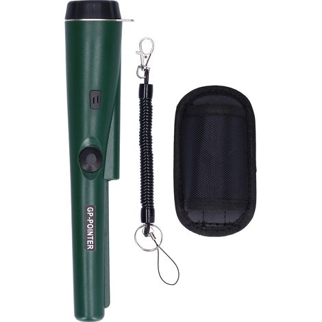 Détecteur de métaux professionnel portable étanche avec lumière LED - Vert militaire