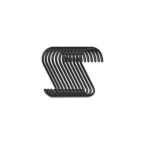 Set di 12 ganci appendiabiti a forma di S, 15 cm, ganci per armadio, ganci per appendere, appendiabiti (12 pezzi, grandi, neri) - Crezuo (1/4)