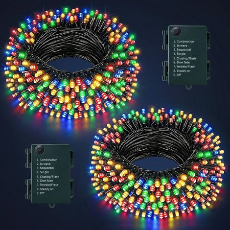 Rideau Lumineux, 90 LED, 4 m, IP44 Étanche, 4 Modes d'Éclairage, Décor Jardin Patio Noël Fête, Terrasse, Extérieur, Balcon, Mariage, Clôture, Intérieur (1/5)