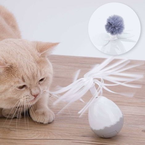 SABIR Jouet pour chat interactif, jouet électronique chat intelligent Jouet auto-rotative à 360 degrés jouet balle Drôle Chaser pour chatons (Piles Incluses) (1/5)