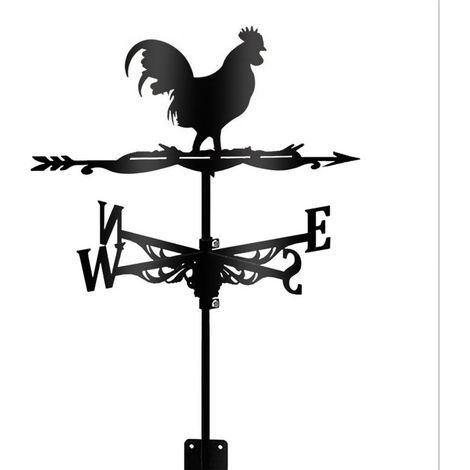 Girouette - Girouette - Girouette coq en fonte - Décoration pour la maison et le jardin - Extérieur - Convient à la direction du vent appropriée (1/5)