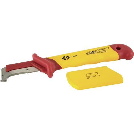 Couteau à dénuder T0990 – Lame en acier inoxydable trempé – Certifié VDE jusqu'à 10.000 volts – Longueur 205 mm avec capuchon de protection – C.K Magma (1/7)