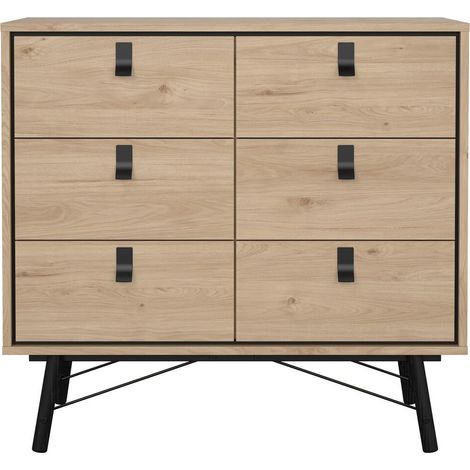 Commode RY - 6 Tiroirs - Décor Chene - L101,8 x P40,1 x H94,8 cm (1/5)