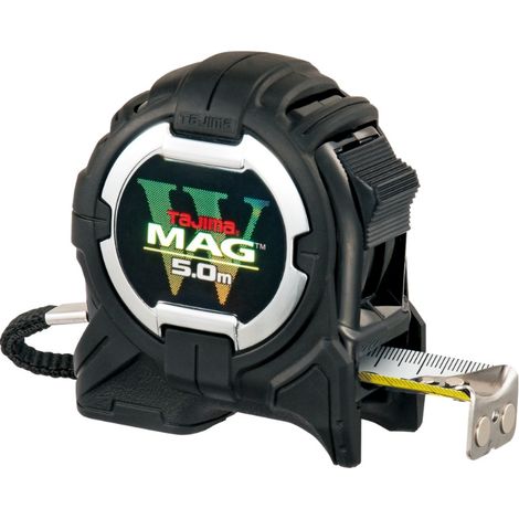 Tajima TAG3GLWM25-50EB-EUR 5M Measuring Tape W-Mag White/Black