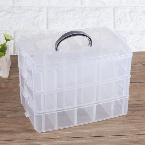 Transparente Aufbewahrungsbox aus Kunststoff für Schmuck und Perlen, Bastelorganizer, Werkzeugkasten (1/5)