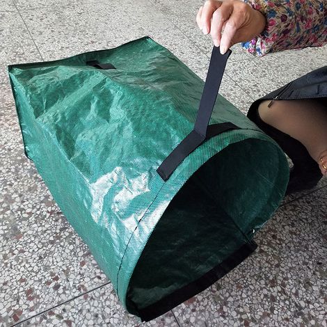 Sac à feuilles avec poignée de transport, sac de jardin, sac à déchets verts, sac à feuilles mortes (1/4)