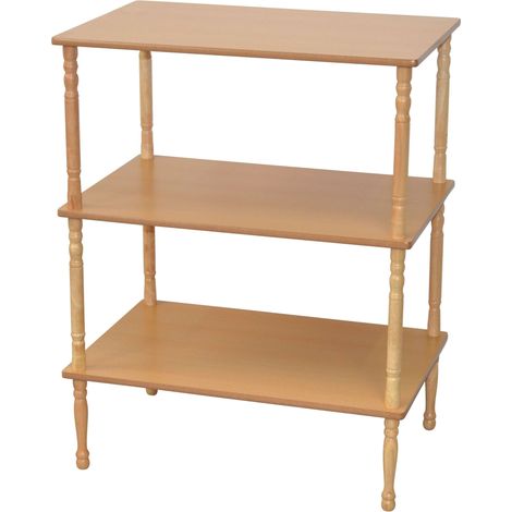 Estante con patas Mueble de almacenaje de 3 niveles en MDF y madera maciza color haya ETA05042