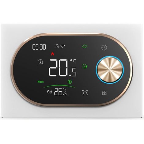 Termostato Smart WiFi Beca BHT-9000GCLW Expert4house Edition Bianco e Gold (1/5)