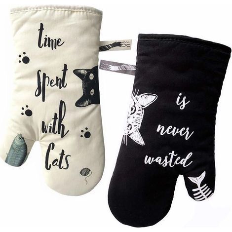 Küchenhandschuhe, Ofenhandschuhe, hitzebeständig, Topflappen und Ofenhandschuhe zum Kochen, Grillen und Backen (1/4)