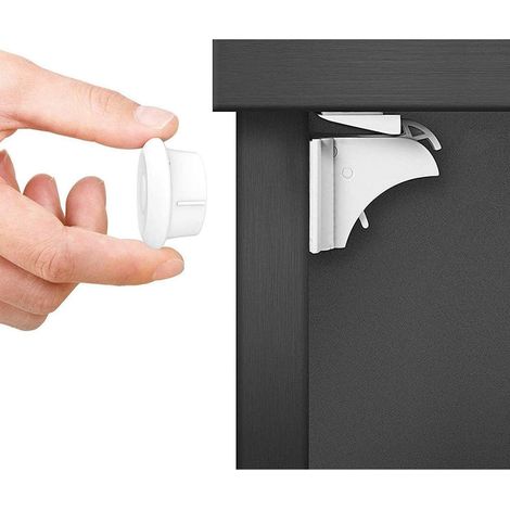 Baby cabinet door safety locks (10 locks + 2 keys), child safety drawer cabinet with magnetic lock + instruction video.