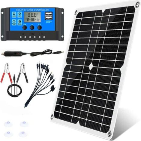 Kit de panneaux solaires 300 W 12 V/24 V, chargeur de batterie et contrôleur 40 A pour voiture, camping-car, caravaneFC10 (1/5)