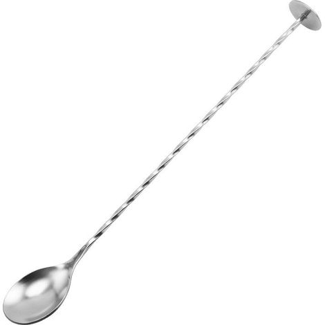 Cuillère à cocktail avec pilon intégré, acier inoxydable, 26 cm (1/5)