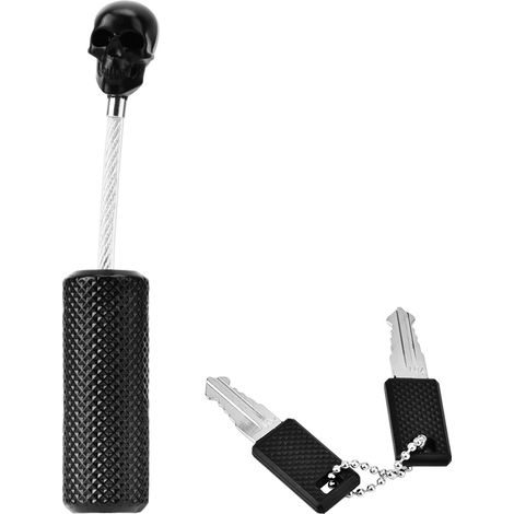 Cadenas sécurisé pour valise, câble métallique à mot de passe, verrou tête de mort noir (1/5)
