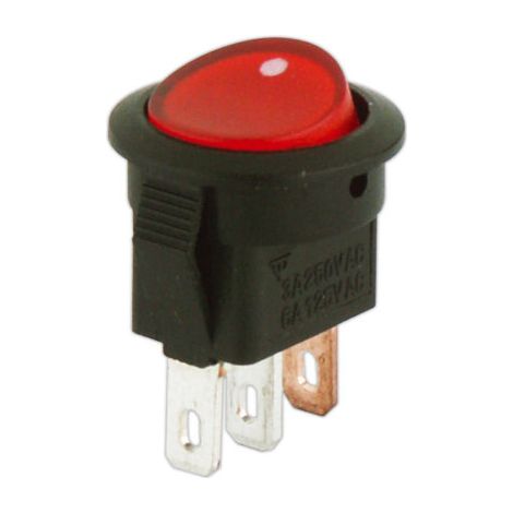 Interrupteur miniature lumineux à bascule encastré Electro DH Corps noir et clé rouge 11.482.IL 8430552110933
