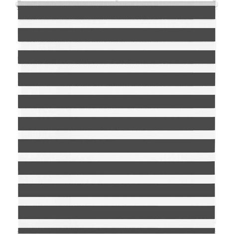 Doppelrollo Schwarz 130x100 cm Stoffbreite 125,9 cm Polyester