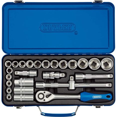 Draper HD26 M/MT set di bussole, blu, 1/5,1 cm, set di 26 pezzi