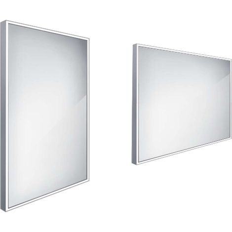 Nimco Spiegel - Spiegel mit LED-Beleuchtung, 50x70 cm, Aluminium ZP 13001
