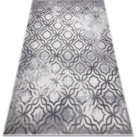 Modern NOBLE Teppich 1532 45 Vintage, Marokkanisches Spalier - Strukturell zwei Ebenen aus Vlies grau grey 120x170 cm