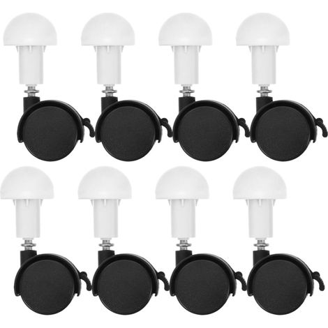 Lot de 8 roulettes Pivotantes pour Cage à Chat et Chien, en Abs et Fer, Rotation à 360 Degrés, Compatibles Tous Types de Sols, Couleur Noire (1/5)