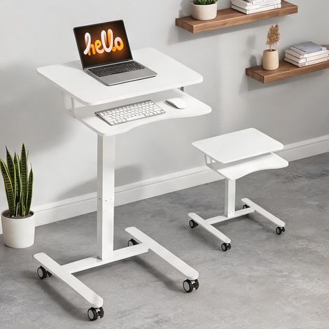 Bureau coloris blanc en mDF acier 65 x 60 x 107 cm (1/5)