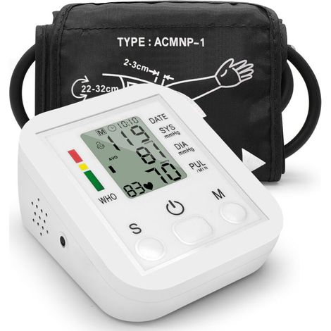 AIPERQ Tragbares elektronisches Blutdruckmessgerät, Heim-Manschettenmodell, Blutdruckmessgerät mit LCD-Bildschirm, präzise Messung