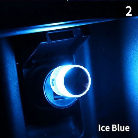 Lampe Ambiante USB - Mini Ampoule LED Néon pour Intérieur Automobile - Lumière Atmosphérique Bleu Glace - 1 Pièce (1/3)