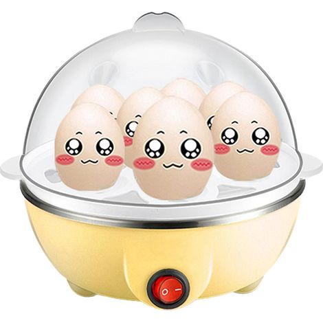 Eierkocher für 7 Eier, hartgekochte Eier, Anti-Trocken-Funktion, elektrischer Eierkocher mit 40-ml-Messbecher (1/5)